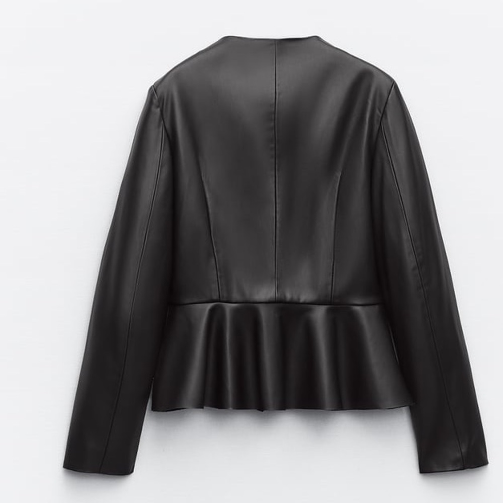 Zara Black Faux Leather Women's Jacket - Picture 7 of 16